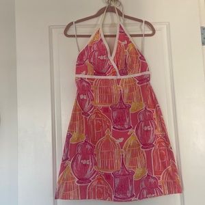 Lilly Pulitzer birdcage print halter dress, size 6